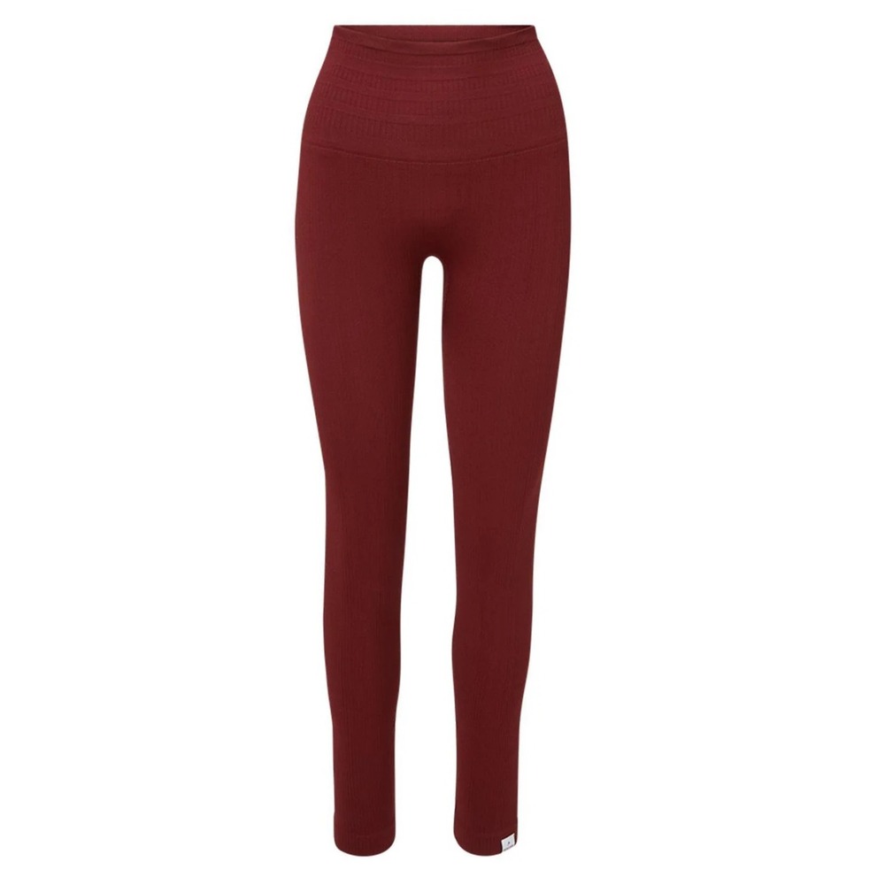 Veronica Beard x HEAD Burgundy‎ Ribbed Seamless High Waisted Leggings Large NWT